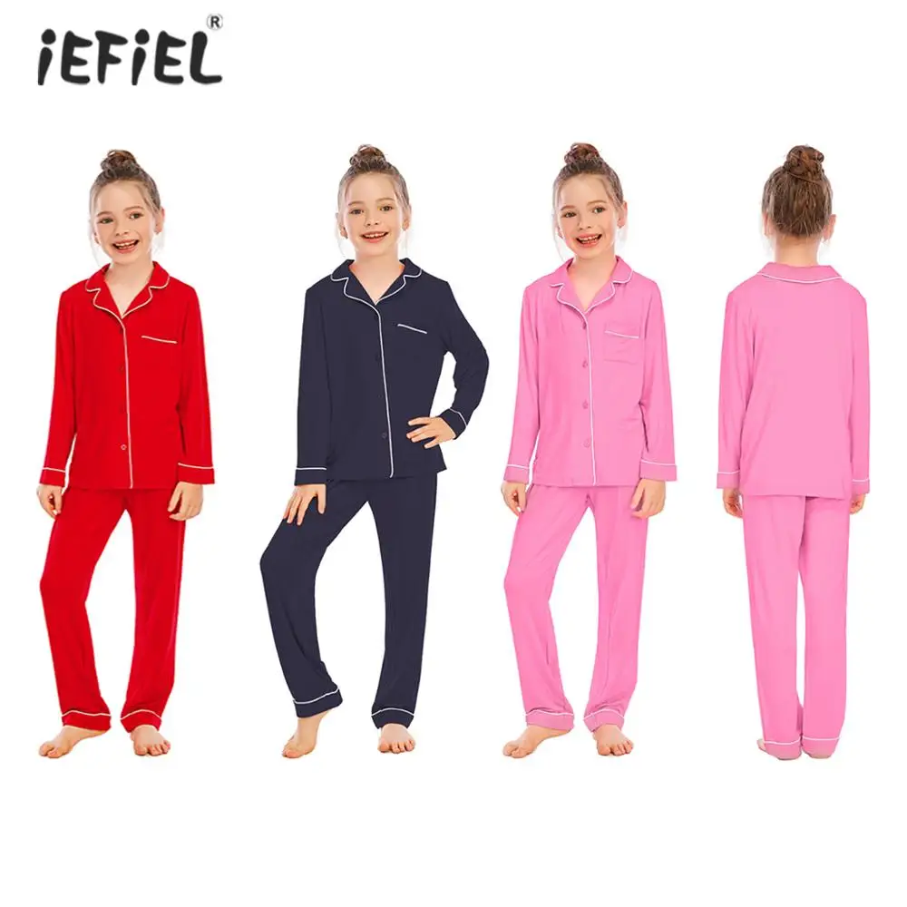 

Детская одежда для сна, Осень-зима, пижамный комплект для девочек, Классическая Свободная Домашняя одежда из модала, пижамы для мальчиков, д...