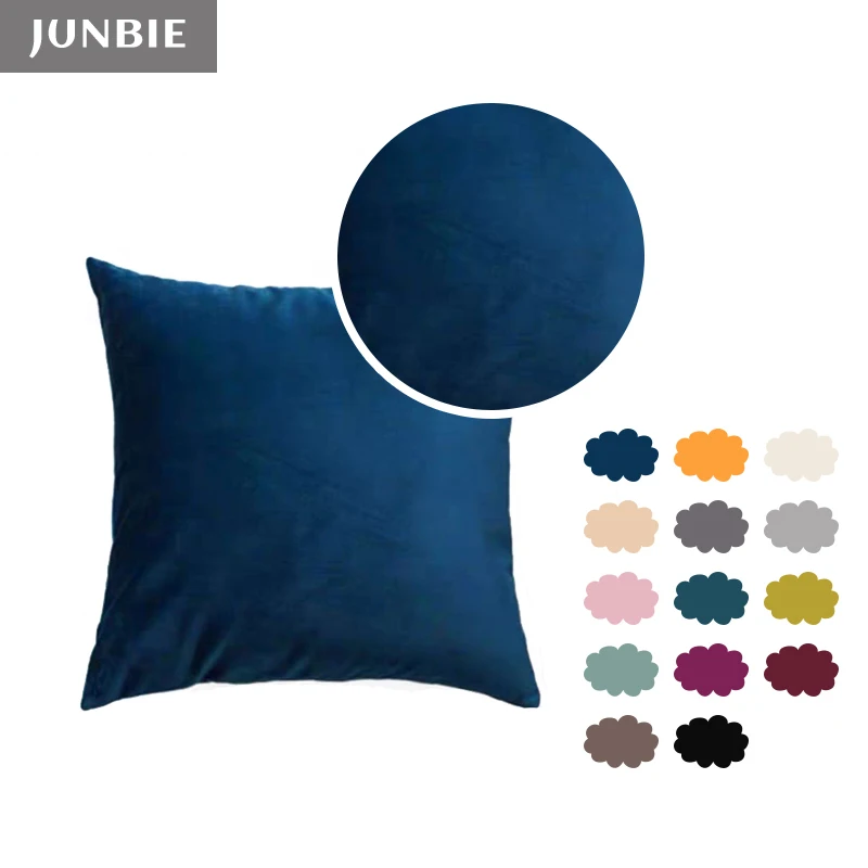 

JUNBIE Velvet Throw Pillow Covers Solid Color Decorative Cushion Case 45x45 size Soft Luxury Square Pillowcase for Sofa Bedroom