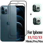 Защитное стекло для iPhone 13 12 Pro Max, Защита экрана для iphone11 iphone12 iphone13 Mini 13 ProMax, закаленное стекло для объектива
