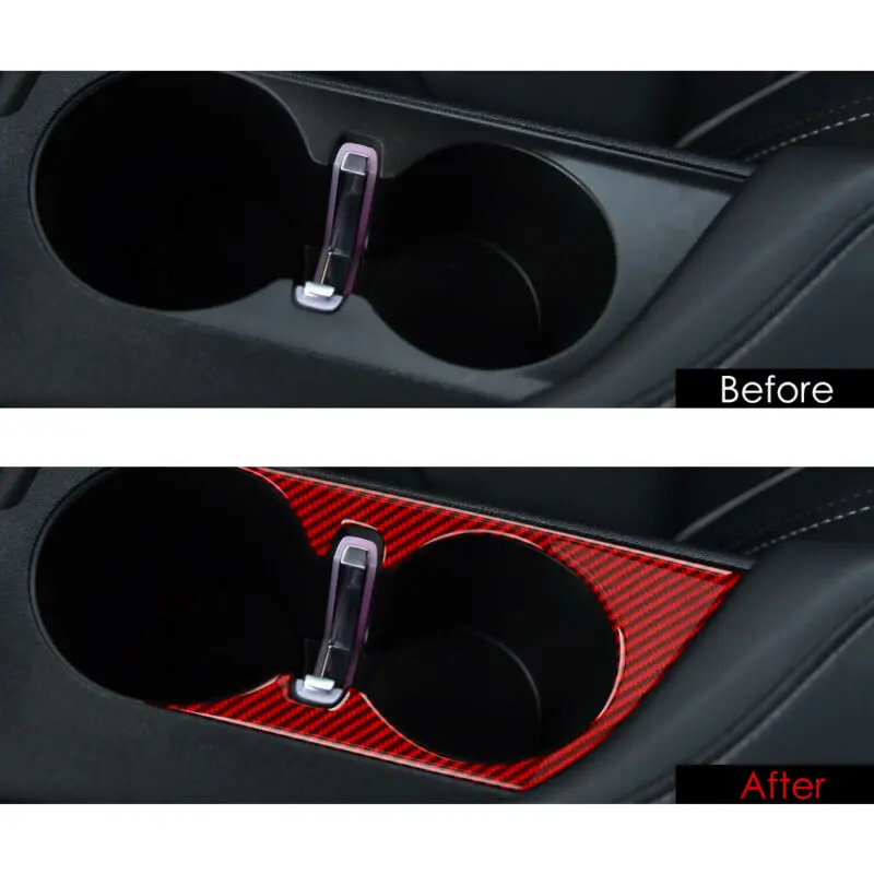 Carbon Fiber Interior Cup Holder Panel Trim 1 piece Brand new High quality | Automotive Stickers