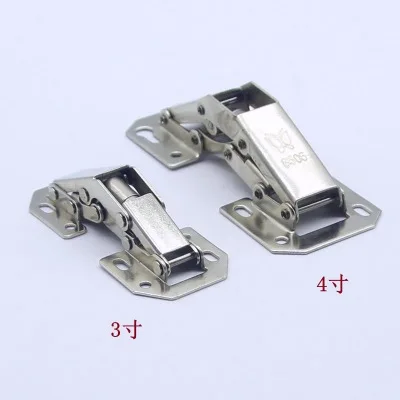 

10 Pcs 90 Degree Cabinet Hinges 3 Inch No-Drilling Hole Bridge Shaped Spring Hinge Cupboard Door Furniture Hardware With Screws