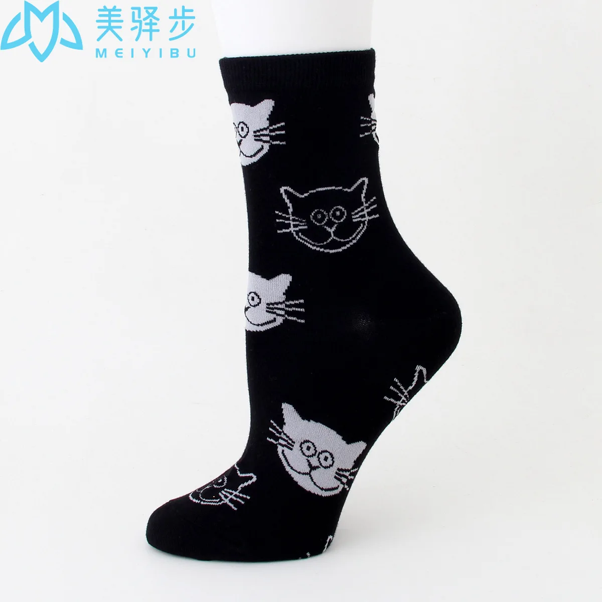 12 Pairs Per Set Cute Cartoon Cat Socks Autumn Crhot Selling Ladies Cotton Socks for Girl