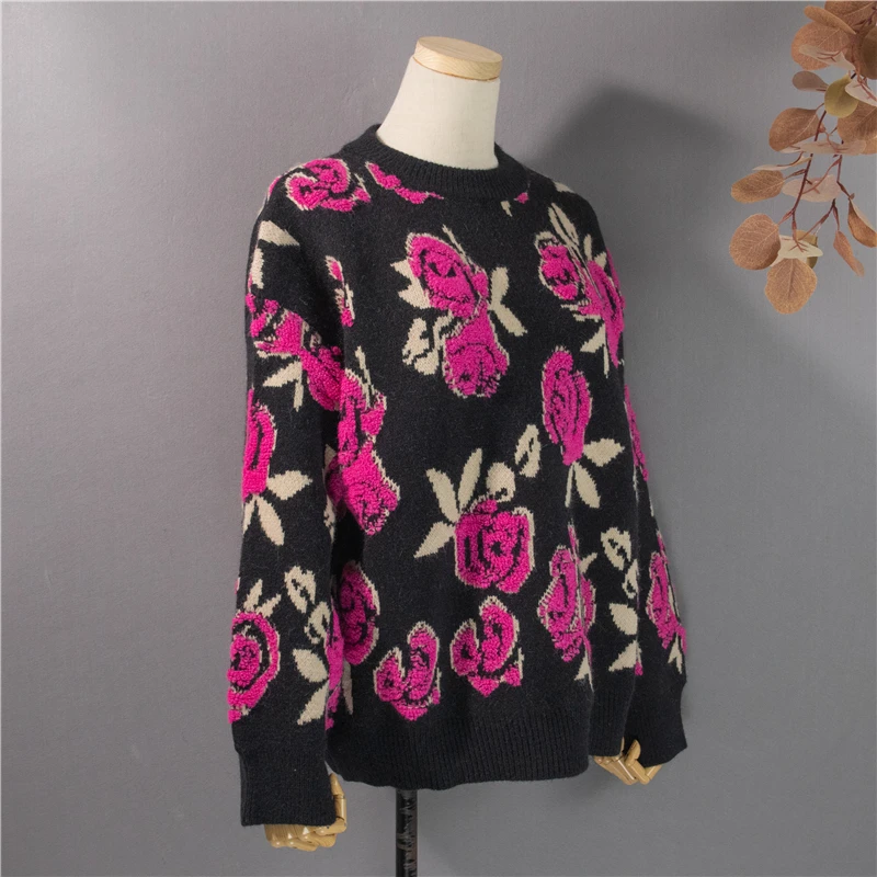 

Make the spot! Ms. Qiu dong rose sweater coat sweater sets loose long-sleeved languid is lazy wind upset