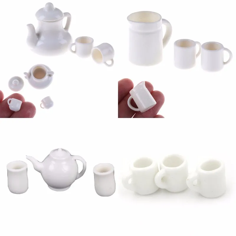 

1 Набор Мини Kawaii 1:12 Кукольный дом чашки горшок набор кукольная направление наборы игрушечной мебели Кофе Чай чашки Acc