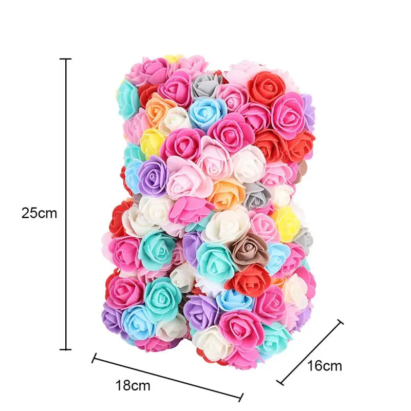 25 см цветной пенопластовый медведь искусственный цветок кукла на день рождения