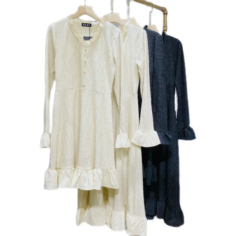 

Fashion autumn and winter new French ladies temperament with slim slim dress