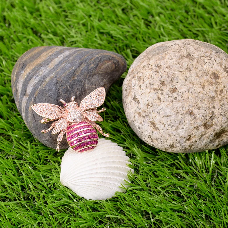 Женская Брошь в виде пчелы TKJ ювелирное изделие из 100% настоящего серебра 925 пробы