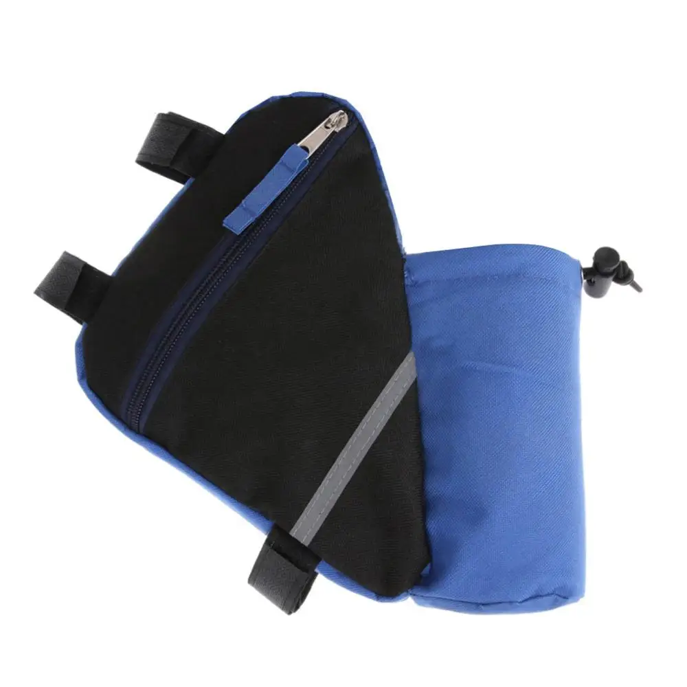 Велосипедная сумка с треугольной рамой молнией и держателем для бутылки воды под