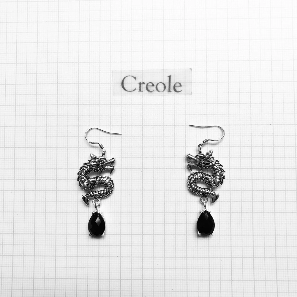 Висячие серьги-подвески с кристаллом дракона модные ювелирные изделия 2019 пробы