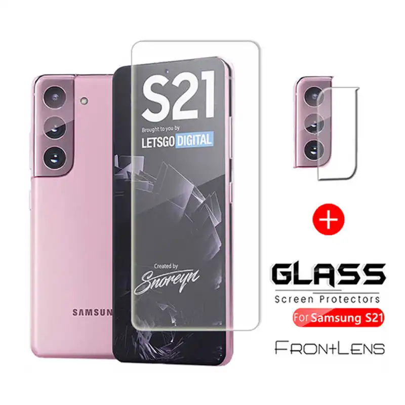 

Закаленное стекло для Samsung Galaxy S21 Plus, Защитная пленка для объектива камеры с полным покрытием экрана телефона Samsung Galaxy S 21