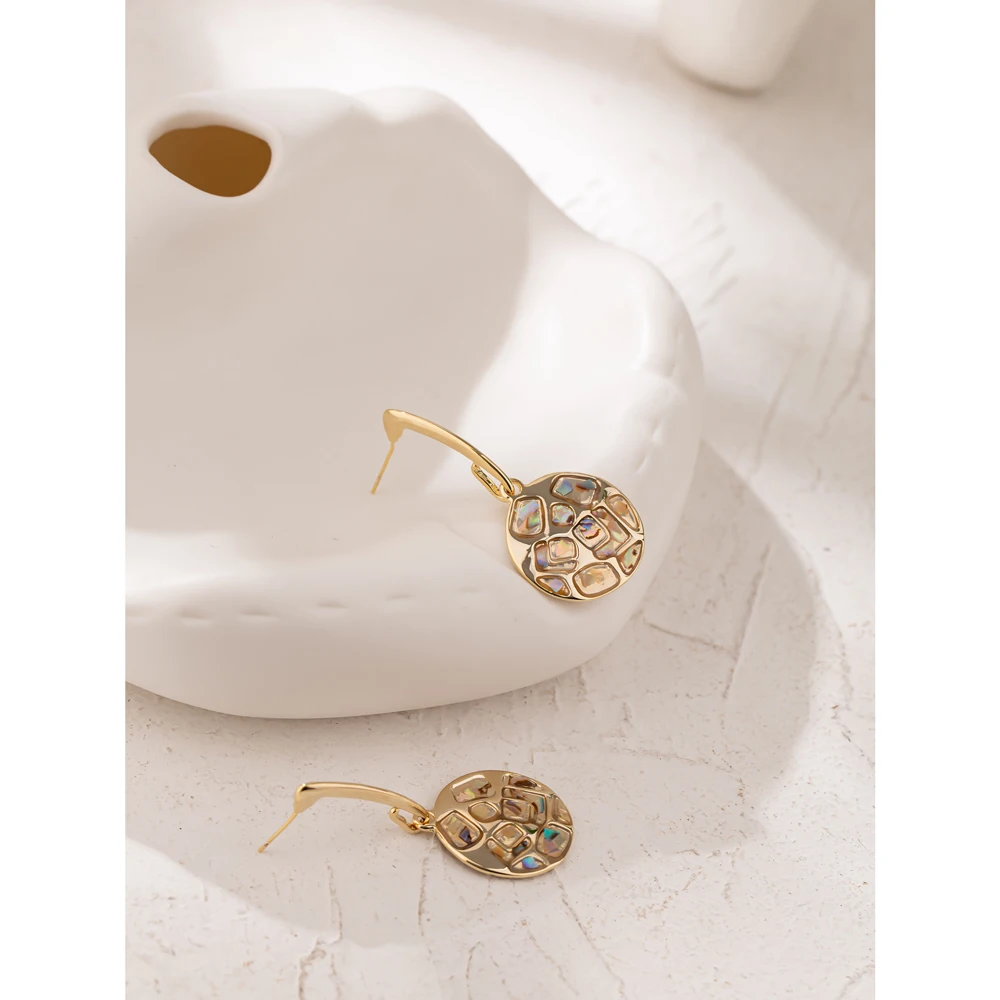 Модные брендовые круглые висячие серьги Yhpup в виде морской ракушки