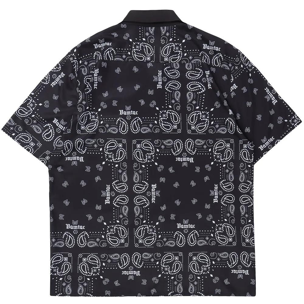 Aolamegs Мужская рубашка с коротким рукавом винтажная графика народный стиль топы