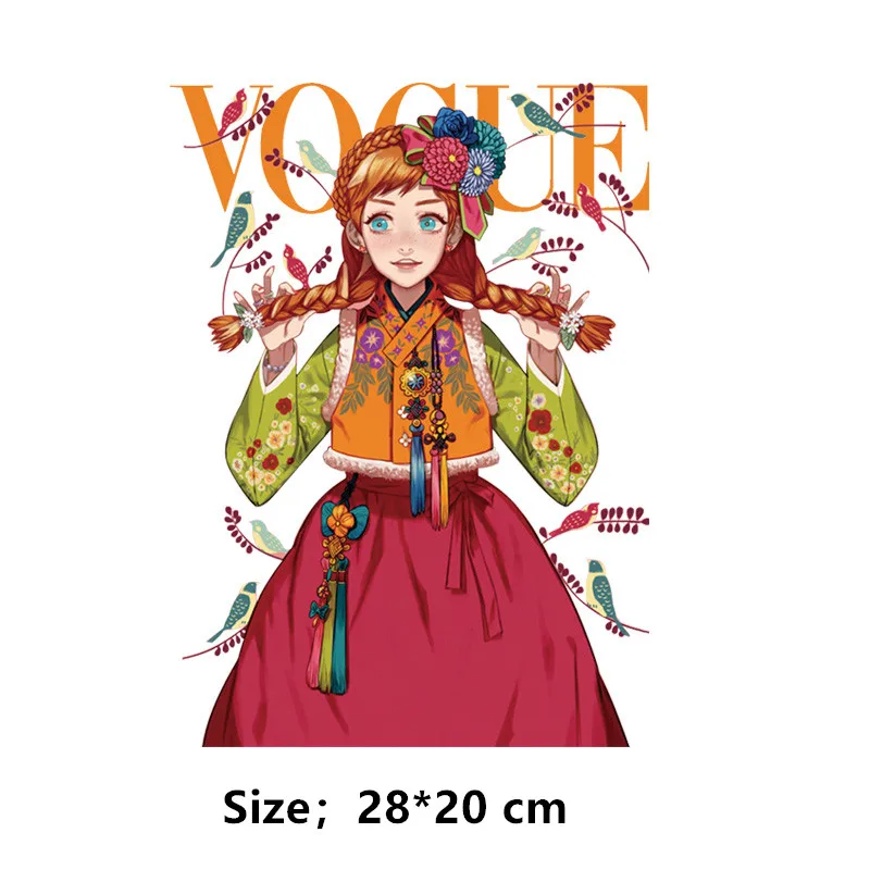 Дизайн мультфильм девушка VOGUE заплатка для одежды DIY футболка одежда толстовка наклейка с термопереносом