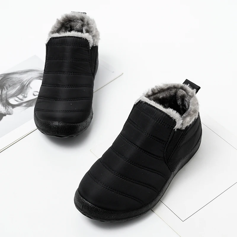 

2021 New Men Boots Fashion Winter Boots For Men Fur Winter Snow Boots Plush Mans Footwear Warm Waterproof Men Shoes Plus Size
