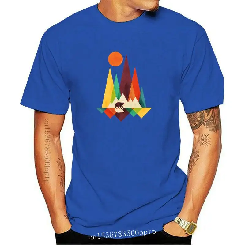 

New Cool T-Shirts Men Mountain Bear Short Sleeve Harajuku T Shirt Cotton Plus Size Clothes Adult Tops