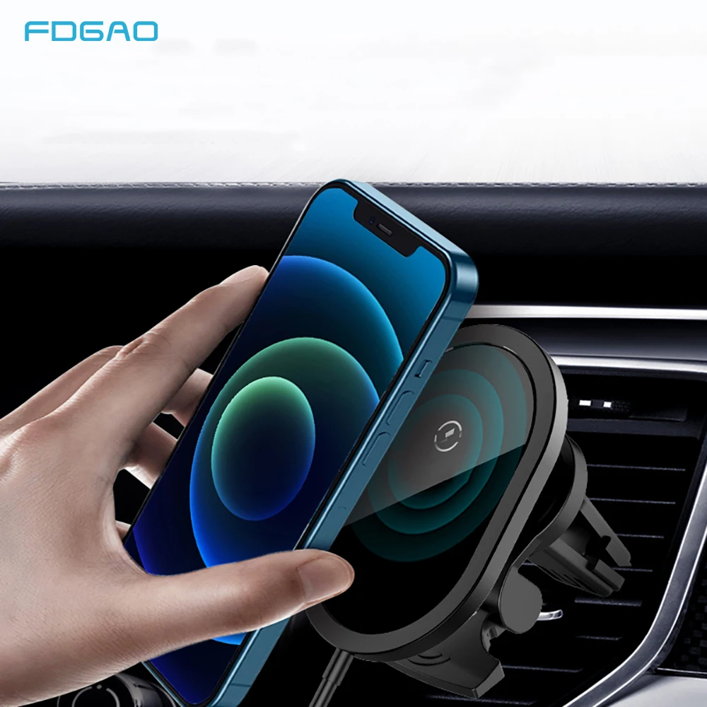 

Magnetic Adsorbable 15W Car Wireless Charger Fast Charging Mount Air Vent Stand For Iphone 12 Mini 12 Pro Max Car Phone Holder