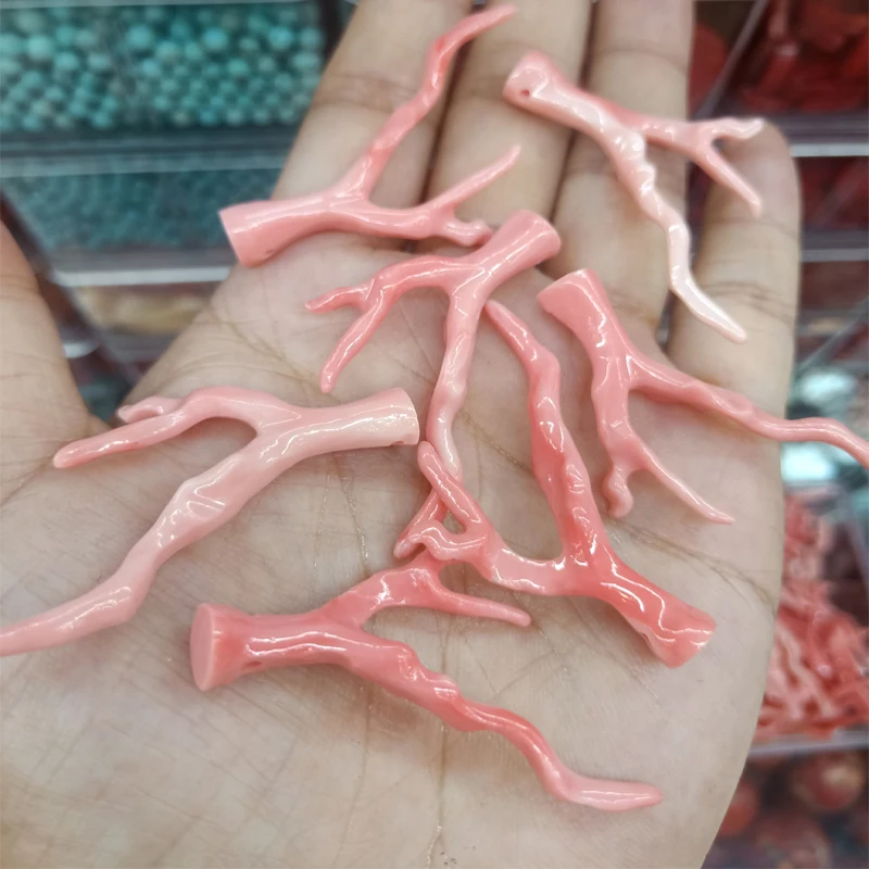 

5pcs About 48mm Pink Synthetic Coral Branch Pendant Bead DIY Necklace Earring Red Artificial Coral Pendants For Jewelry