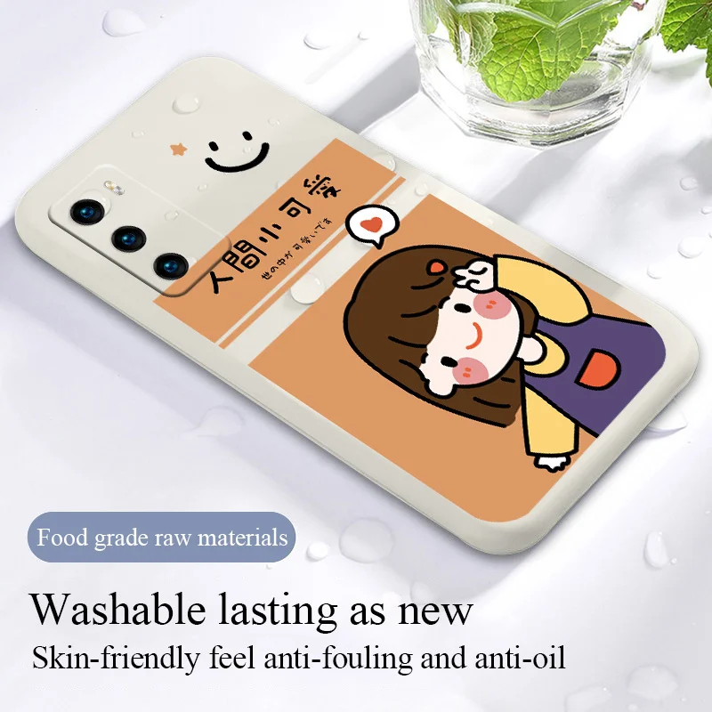 

Luxury Girl Soft Shell Phone Case For Huawei P40 P40Lite P30 P20 Mate 40 40Pro 30 20 Pro Lite P Smart 2021 Y7a Silicone Cover