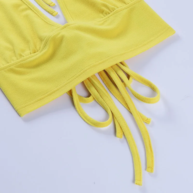 

Skirts Suits Two Pieces Women Halter V-Neck Backless Top Lace-up Sexy Skirt Suits Bodycon Beach y2k Skirt for Girls Summer 2021