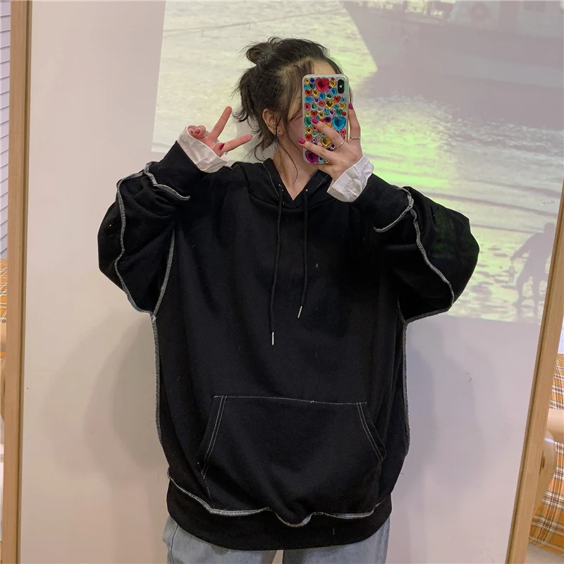 

Y2K Women's Streetwear Hoddies Kawaii Clothes With Hood Cool Comfy Sweatshirts Oversized Hoodies Hip Hop Pullovers