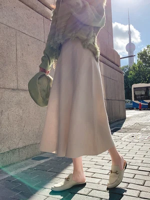 

Юбка Женская средней длины, Повседневная модная облегающая длинная юбка с завышенной талией, средней длины, на осень и зиму