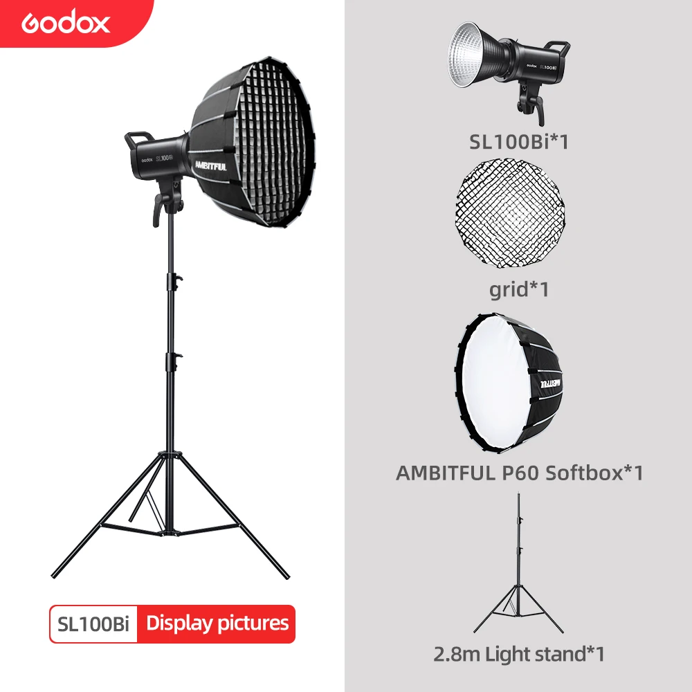 Godox SL100Bi 100W 2800-6500K белый желтый вариант ЖК-дисплей Панель светодиодный видео