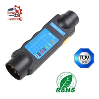 aohewei european 7 pin trailer socket connector tester 12v durable for truck plug wiring circuit light test tool car line detect