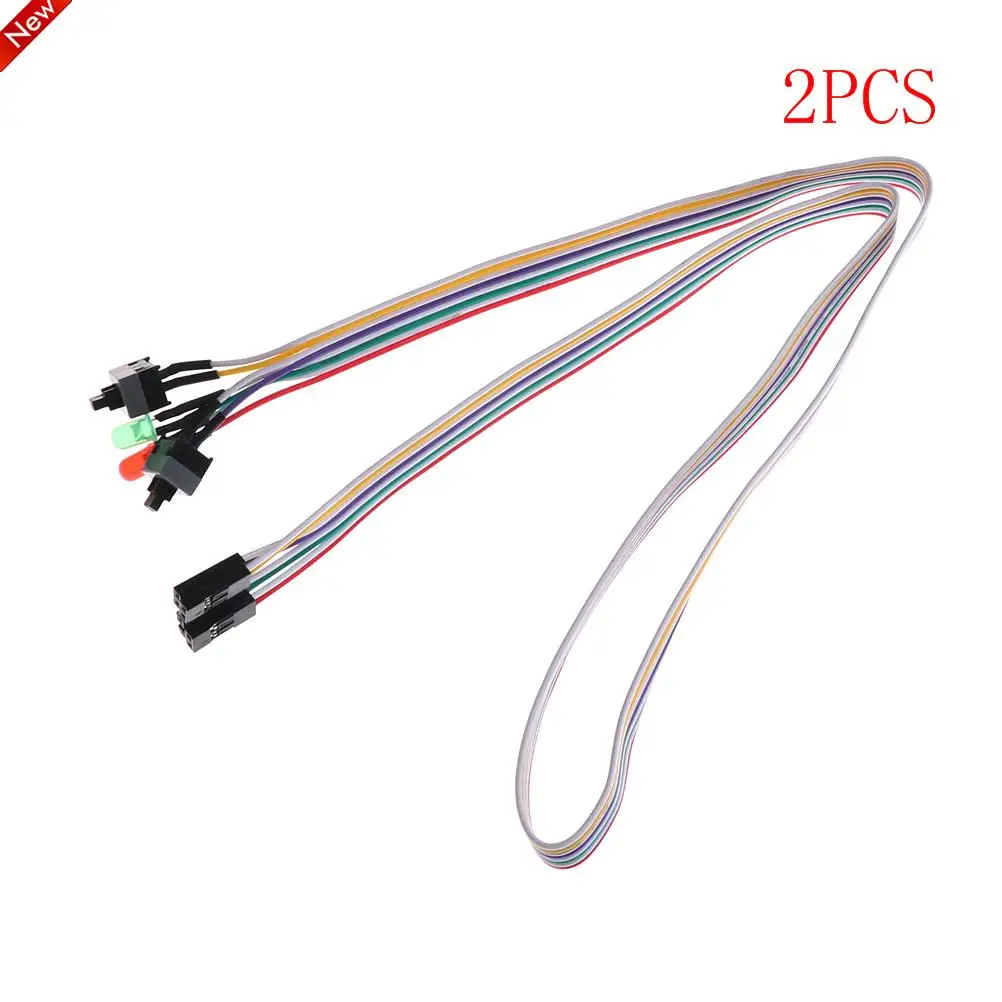 

2pcs/Lot PC Case Red Green LED Lamp ATX Power Supply Reset HDD Switch Lead 65cm