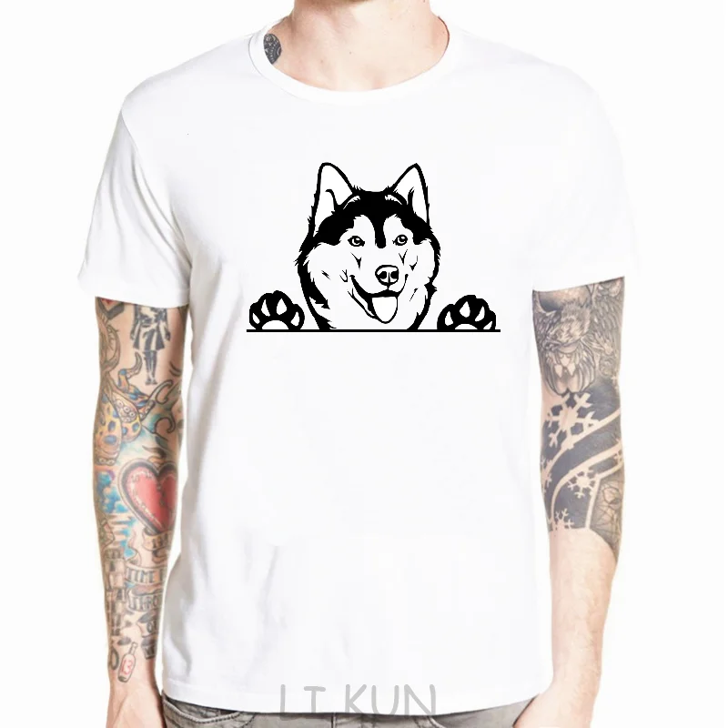 

Husky T Shirt Dog Lovers White Tshirt Cartoon T Shirt Men Unisex 2020 Summer Fashion Tshirt Made in USA Print Casual Short