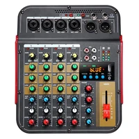 digital 4 channel audio mixer console mixing console built in 48v phantom power with bt function eu plug