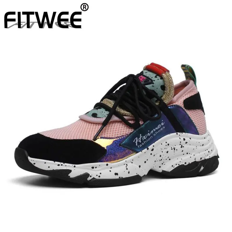 FITWEE Натуральная кожа Женская обувь кроссовки 2019 Новинка весны Туфли с подошвой