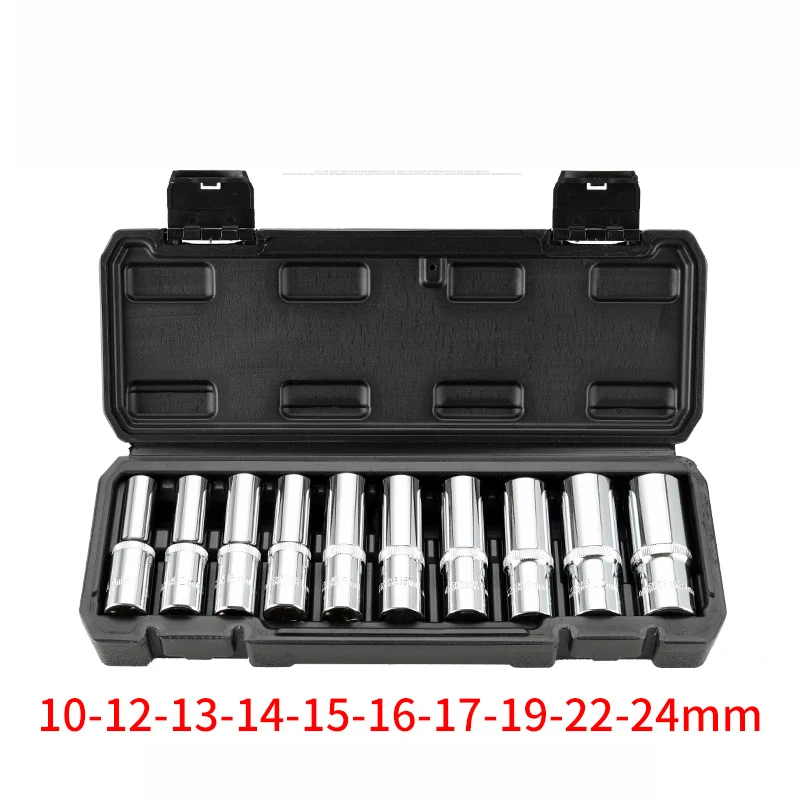 10PCS 1/2 дюймов 12,5 мм 78 мм удлинить универсальный тяжелый 12 зубная расщелина головка гаечного ключа внутренний шестигранный гаечный ключ Аллен головка Инструменты для ремонта авто - Цвет: 10PCS