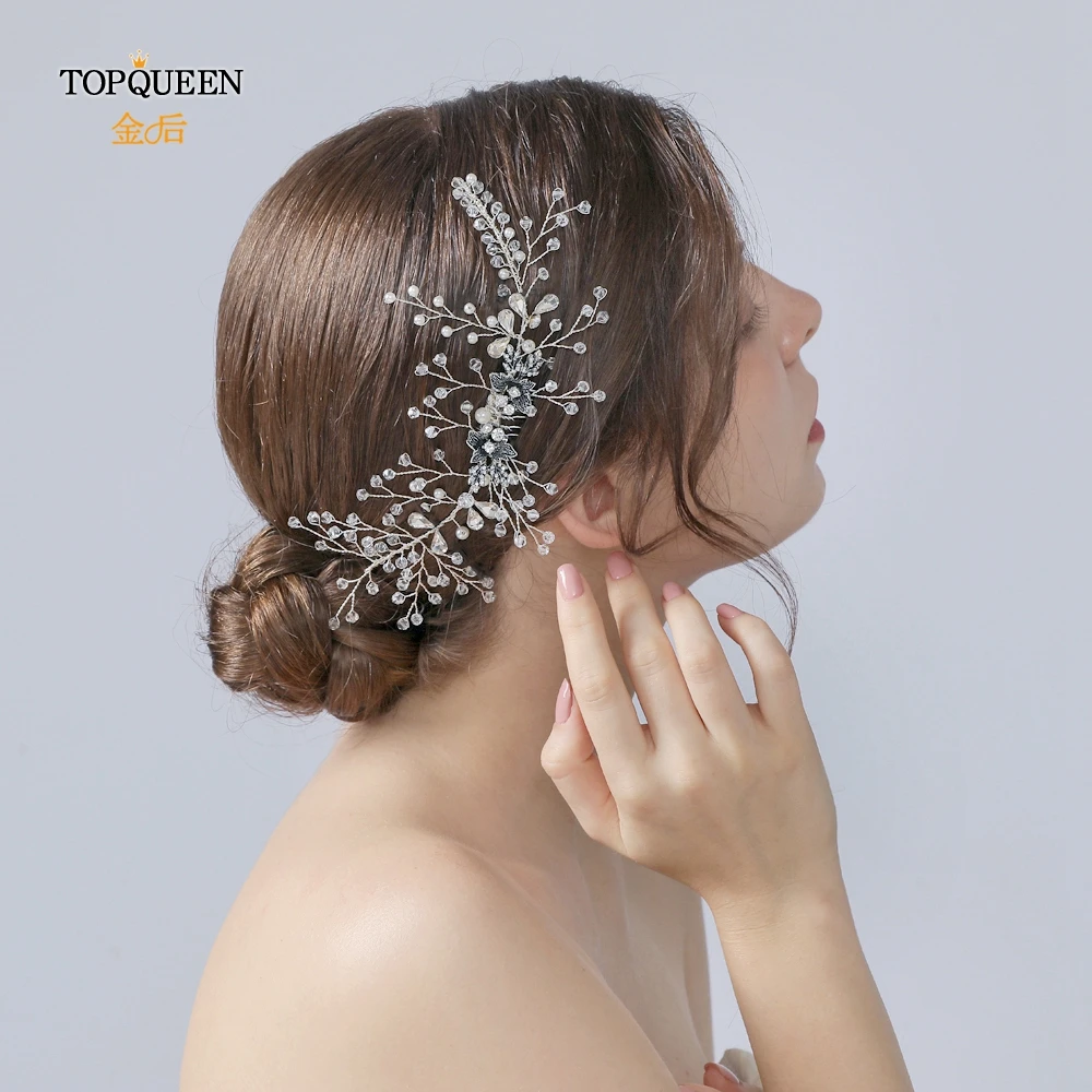 Гребень для волос TOPQUEEN HP02 с цветами свадебный аксессуар заколка |