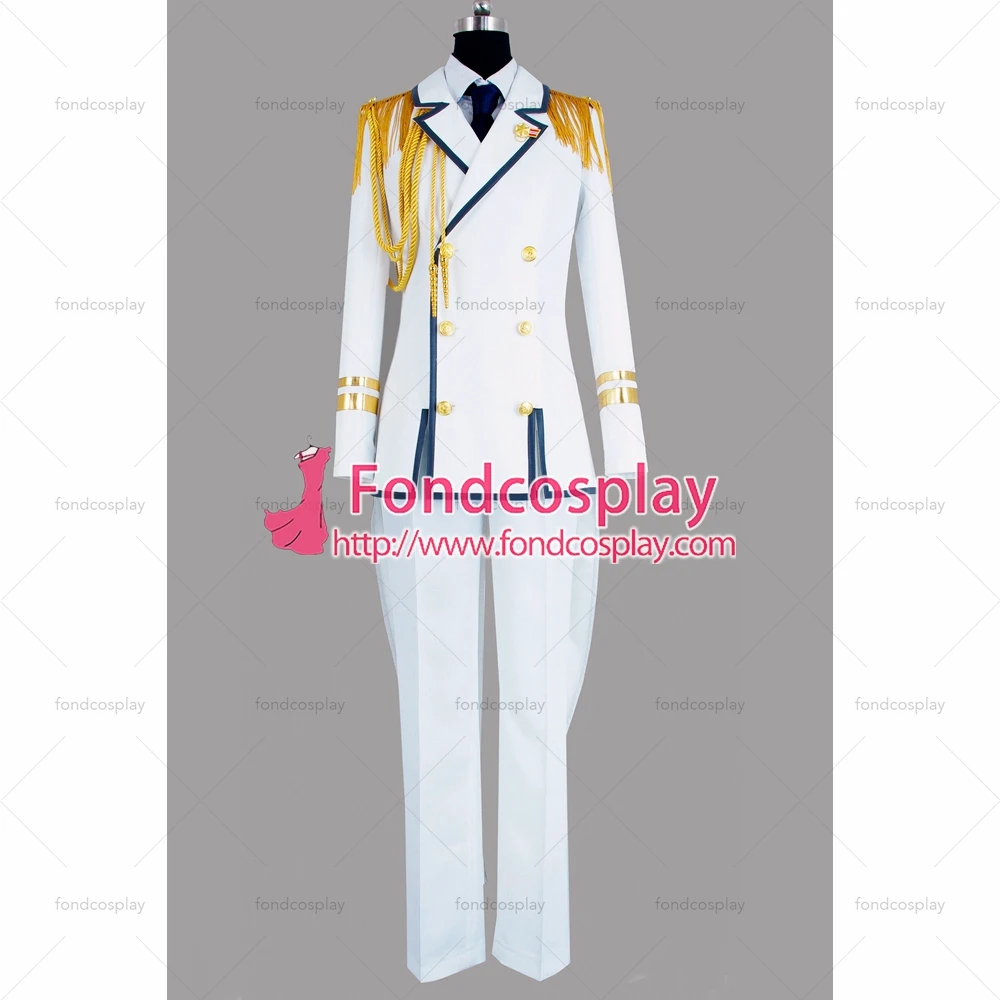 

fondcosplay Shining All Star Quartet Ight navy Suit white cotton jacket pants Cosplay Costume Tailor Made[G875]