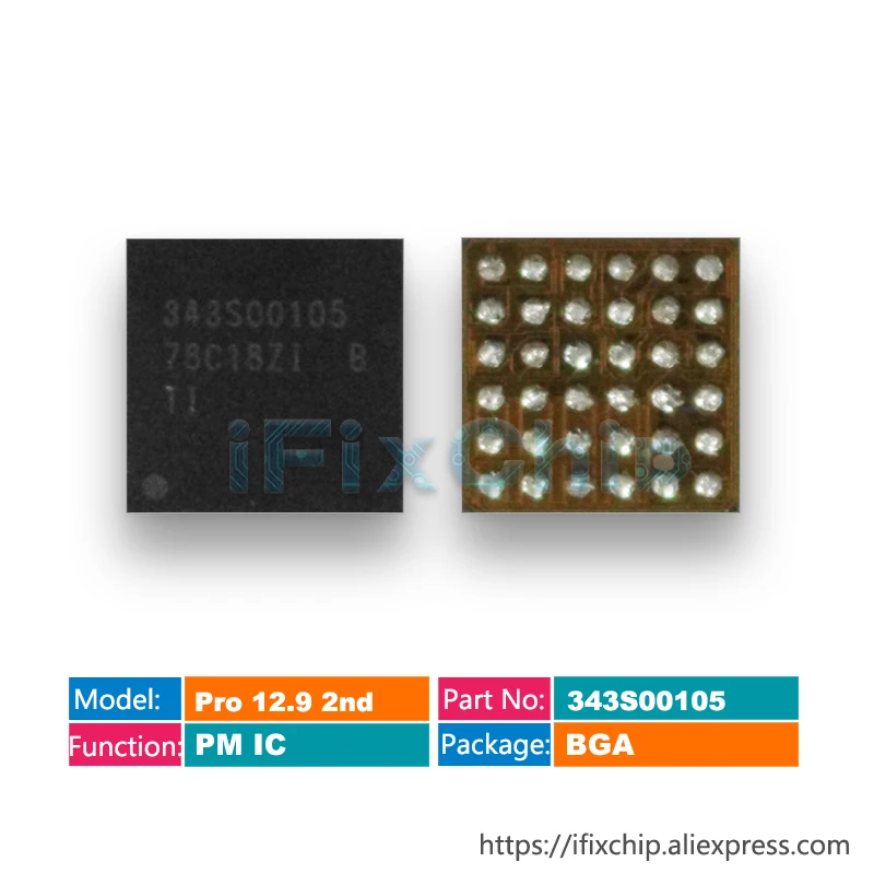 

343S00105 для iPad Pro 12,9 2nd Generation A1670 A1671 A1821 Power PM IC PMU Чип зарядного устройства PMIC