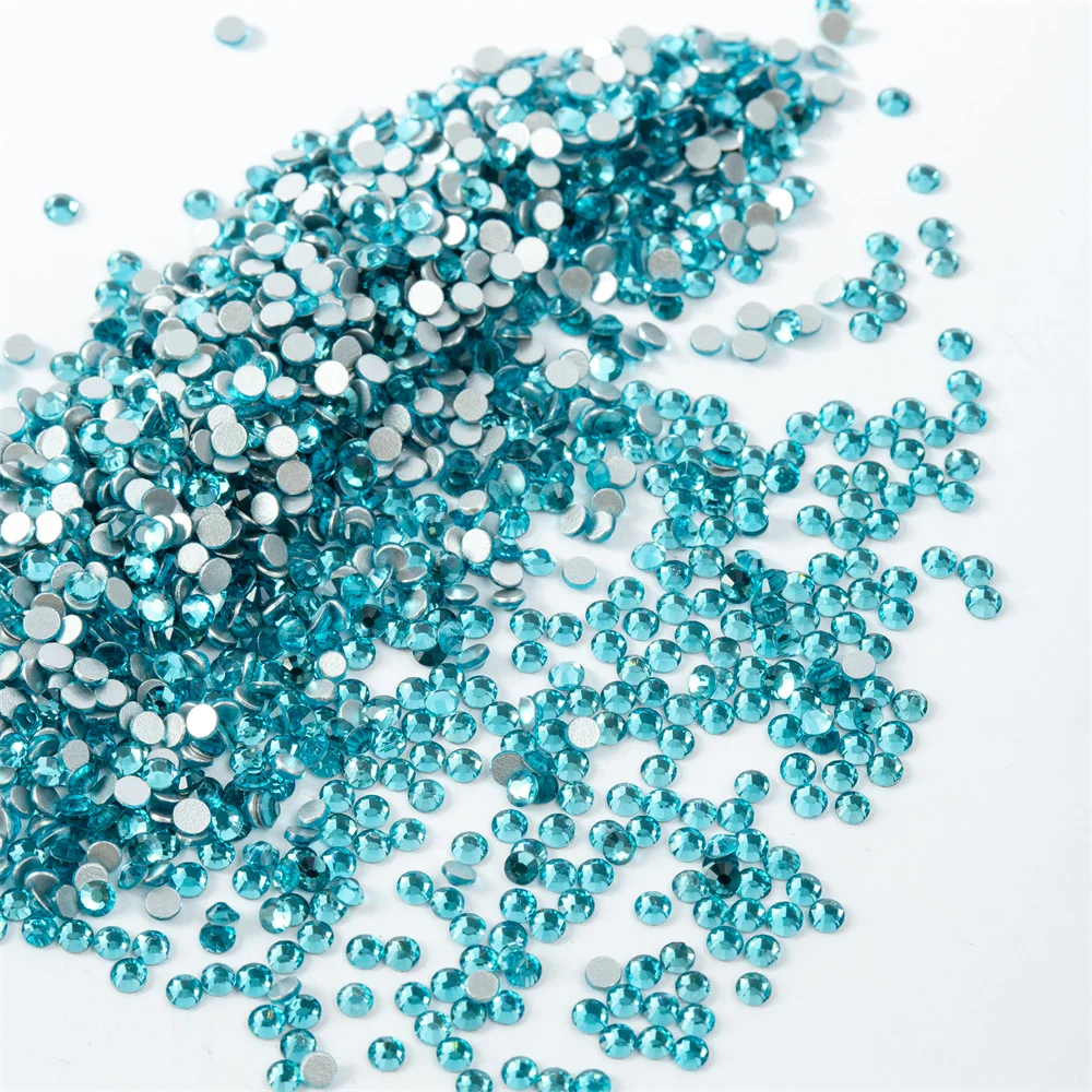 

Aquamarine SS3-SS30 Non Hot Fix Rhinstone Glitters Strass Glass Crystal and Stones Nail art Rhinestone for Nails FC176