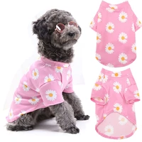 fashion shirt pet dog hoodie summer black pink short sleeve shirt dog hoodie costume sunflower vest for small dog pet clothes xl