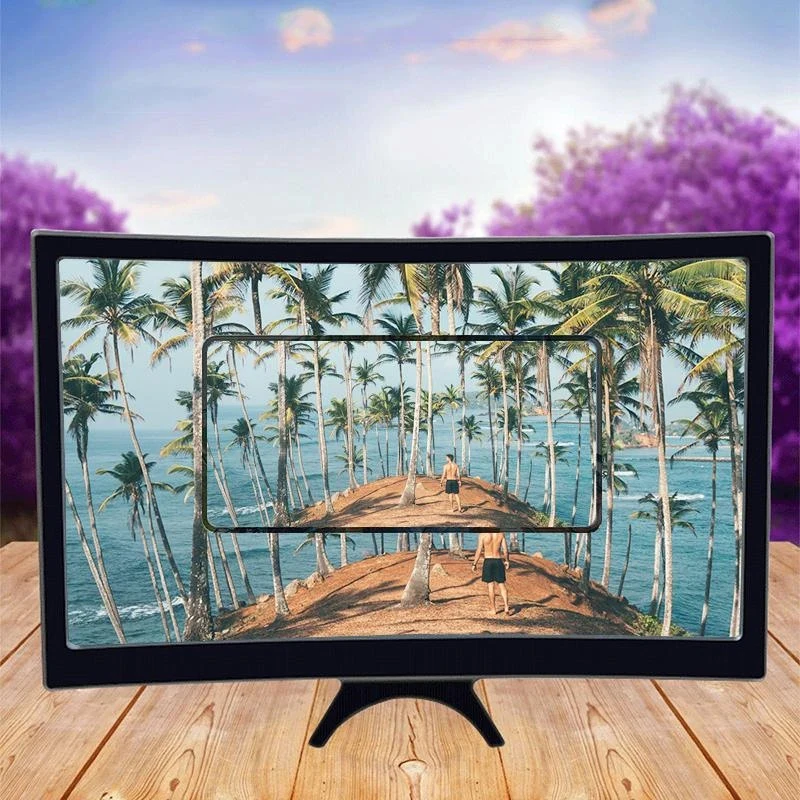 12-дюймовый большой Экран 3D HD усилитель изогнутые мобильный увеличитель для