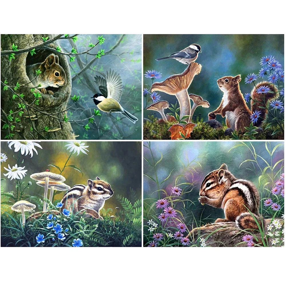 

PDMDOG 5D Diamond Painting Squirrel Mosaic Cross Stitch New Arrival Diamond Embroidery Animal Full Square Round Home Decor