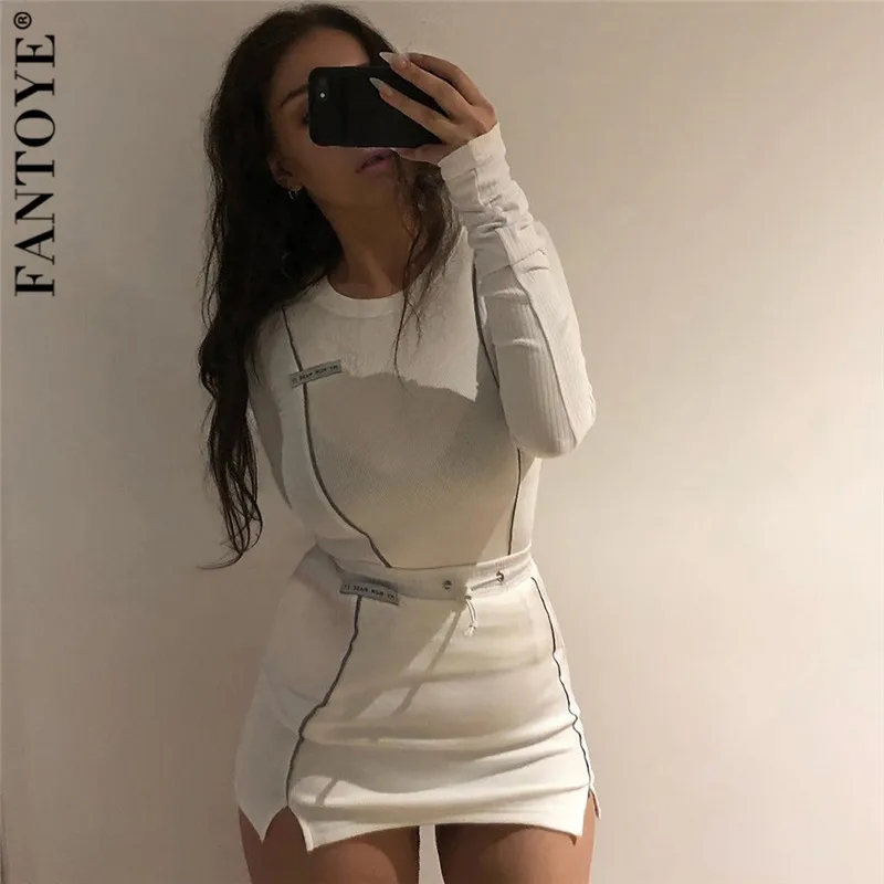 Женский Повседневный костюм FANTOYE светоотражающий спортивный из двух предметов