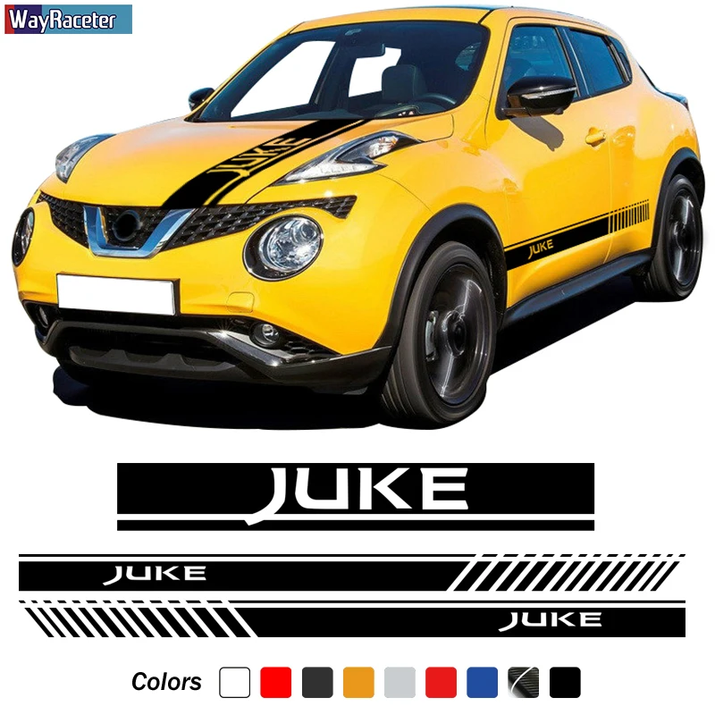 

Racing Sport Car Hood Decal Engine Cover Bonnet Body Kit Side Stripes Skirt Sticker For Nissan Juke Nismo Accessories