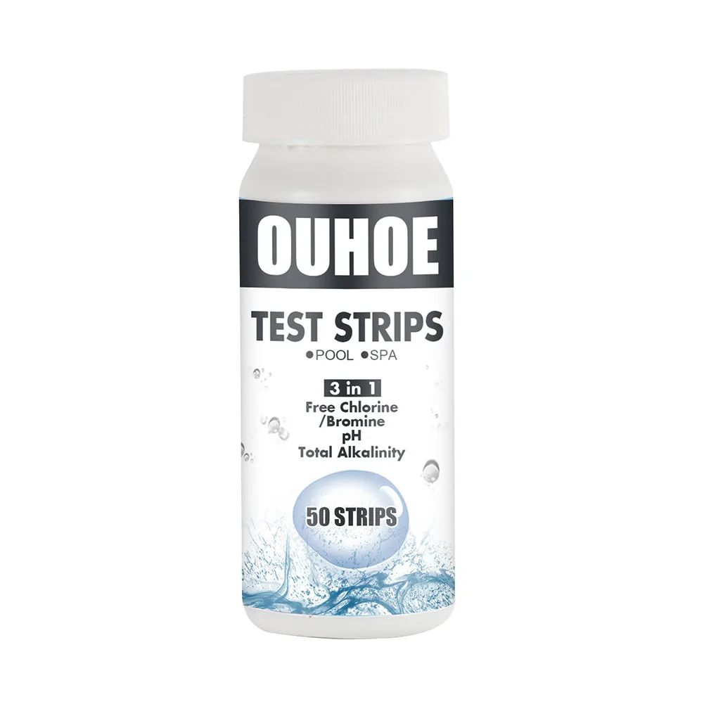 

1 Bottle Test Strip 3 In 1 50 Pcs Hardness Hot Tub PH SPA Swimming Pool