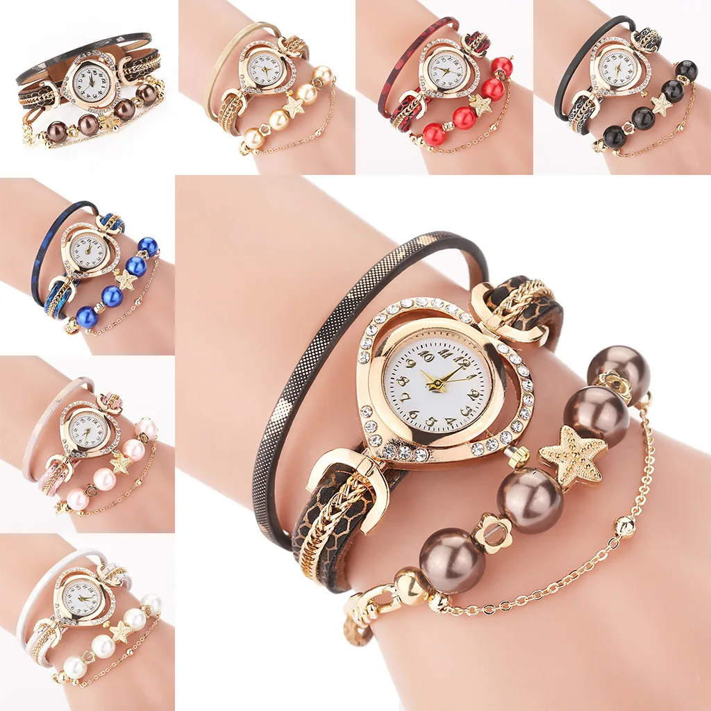 Reloj Mujer часы для женщин CCQ винтажный браслет с сияющим жемчугом циферблатом Zegarek