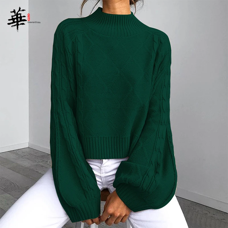 Autumn Winter Clothes Women 2019 Turtleneck Sweater Pullover Female Jumper Long Sleeve Oversized Knitted Sweaters | Женская одежда
