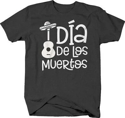 

Dia de los muertos day of the dead guitar sombrero tradition T-shirt for men