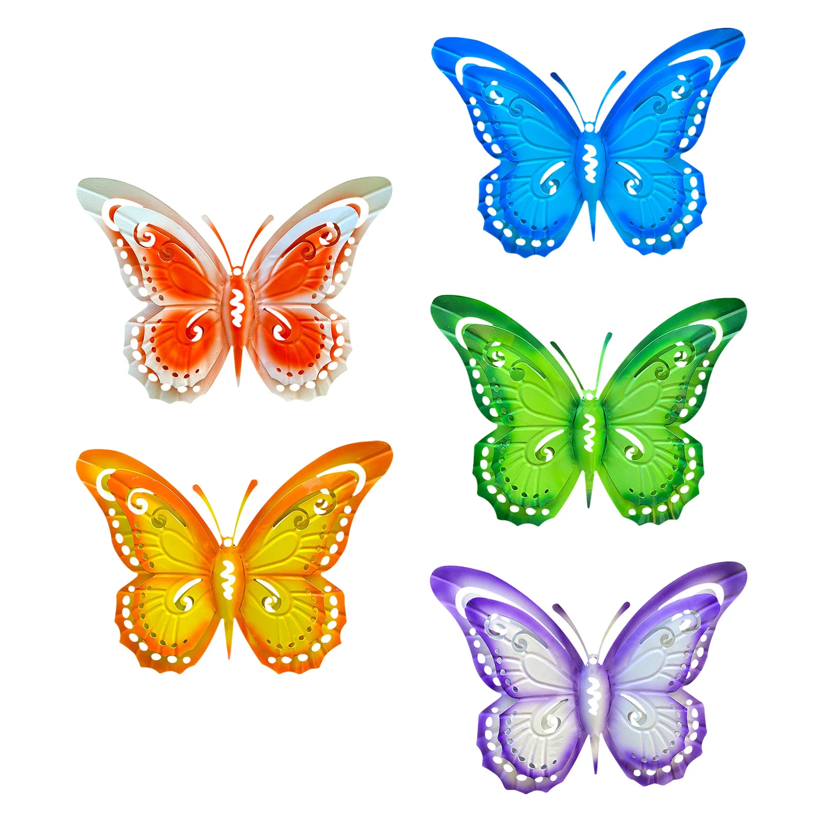 

3D Metal Butterfly Wall Art Garden Yard Butterfly Hanging Decoration Home Garden Ornaments With Hook For Easy Hanging