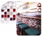 Модная красная мозаичная наклейка, водонепроницаемые Декоративные самоклеящиеся обои Ati-Mold для кухни, ванной комнаты, декор-5 шт.
