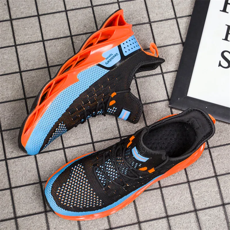 

New fashion color matching, comfortable and versatile flying woven breathable lace high-quality men's shoes