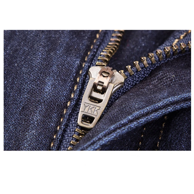 Four Seasons Men Clothing Classic Pure Cotton Solid Color Loose Stretch Straight-Leg Jeans Trendy Casual Denim Trousers  Denim