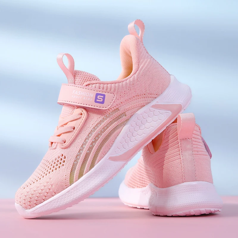 Детские сетчатые кроссовки для девочек Повседневная модная спортивная обувь